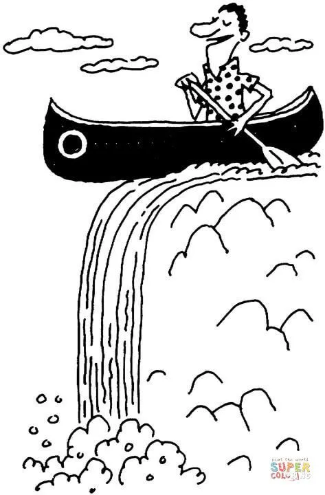Dibujo de Cascada En Barco para colorear | Dibujos para colorear ... Dibujo de Cascada En Barco para colorear | Dibujos para colorear ...