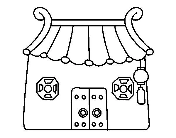 Dibujo de Casita japonesa para Colorear - Dibujos.net Dibujo de Casita japonesa para Colorear - Dibujos.net