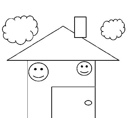 Dibujo de Casita y nubes para Colorear - Dibujos.net Dibujo de Casita y nubes para Colorear - Dibujos.net