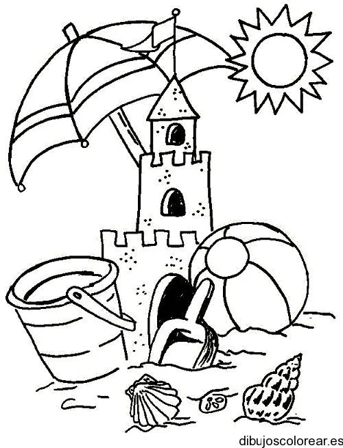 Dibujo de un castillo en la arena | Dibujos para Colorear Dibujo de un castillo en la arena | Dibujos para Colorear