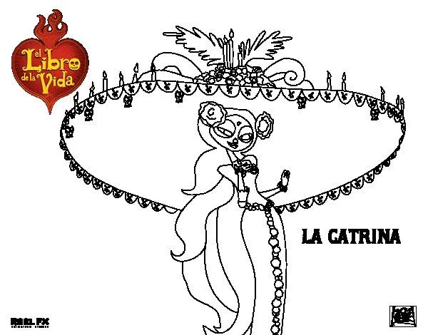 Dibujo de La Catrina para Colorear - Dibujos.net