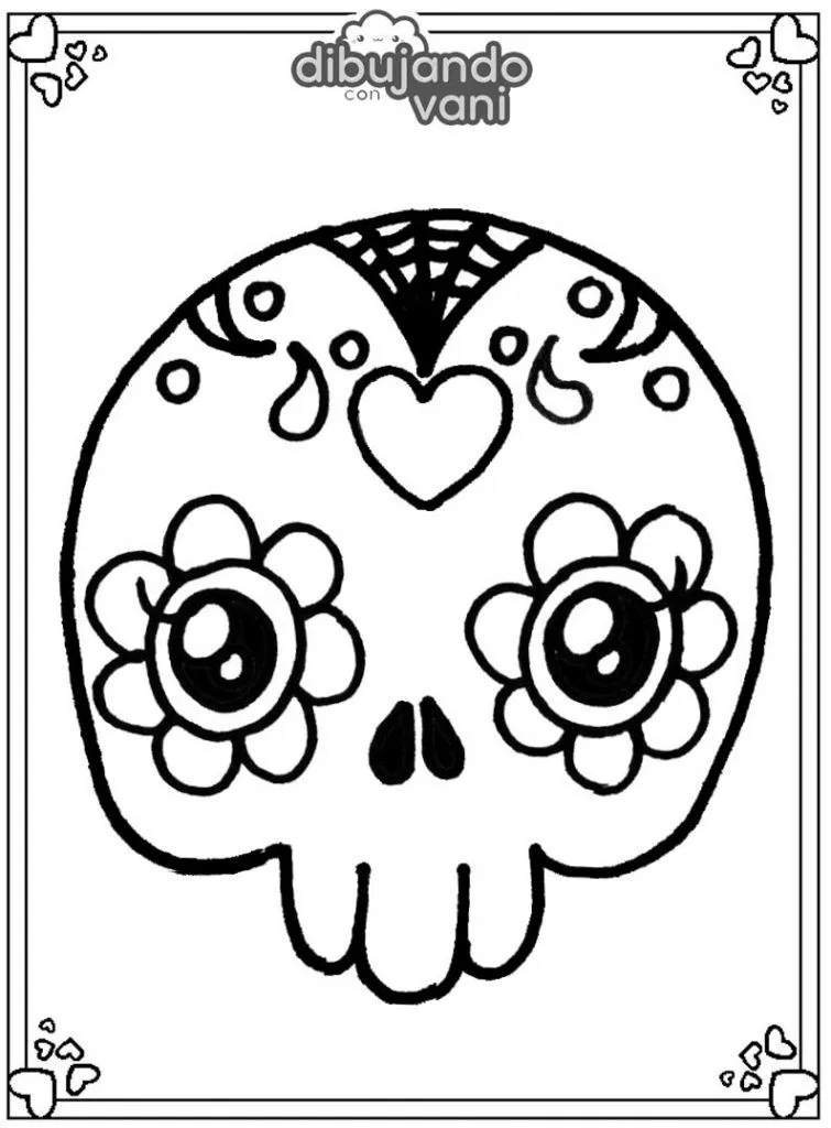 Dibujo de un catrina para imprimir - Dibujando con Vani