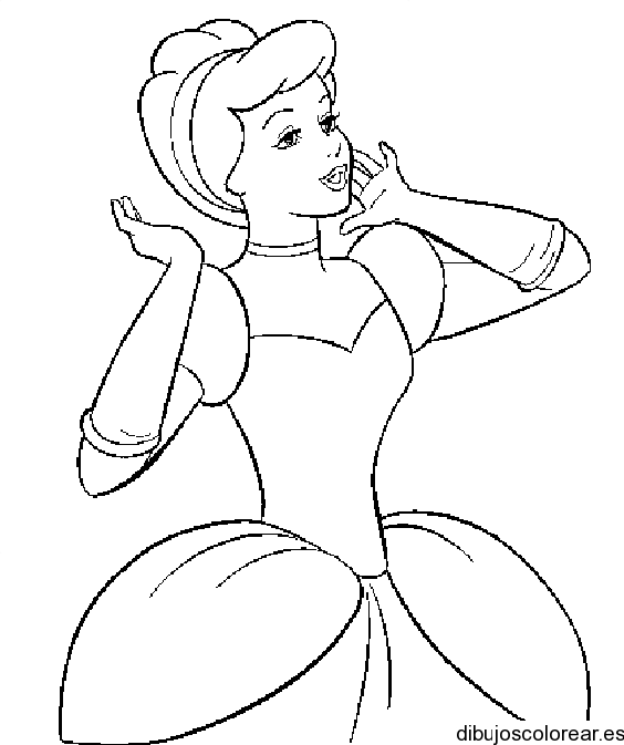 Dibujo de Cenicienta cantando | Dibujos para Colorear