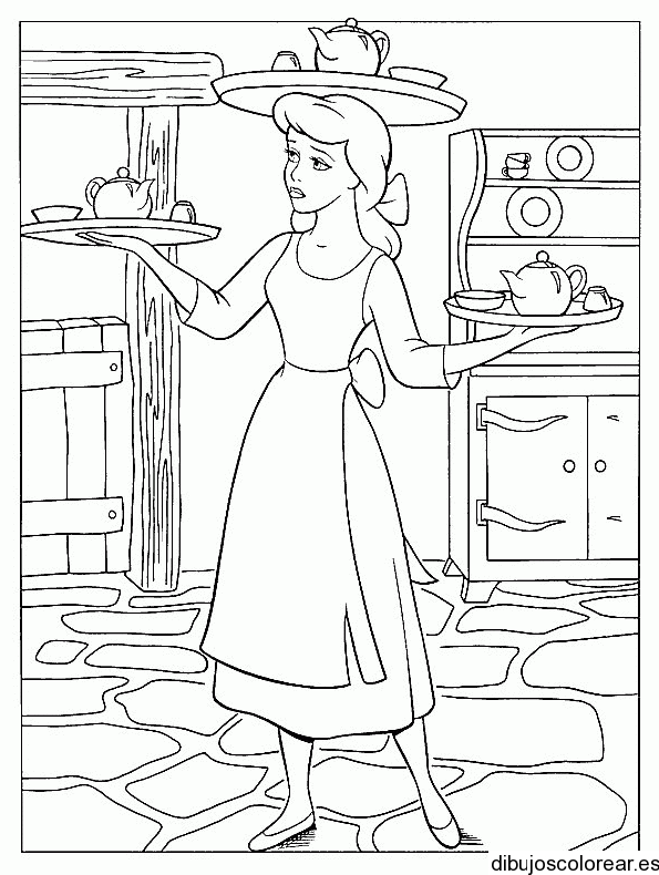 Dibujo de cenicienta limpiando - Imagui