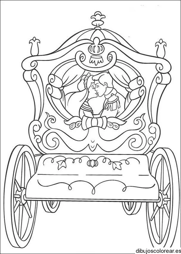 Dibujo de Cenicienta y el príncipe en la carroza | Dibujos para ... Dibujo de Cenicienta y el príncipe en la carroza | Dibujos para ...