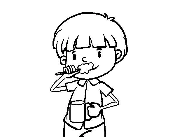 Dibujo de Cepillarse los dientes para Colorear - Dibujos.net Dibujo de Cepillarse los dientes para Colorear - Dibujos.net