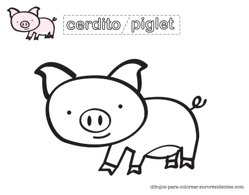 Dibujo de cerdito para colorear - Manualidades Dibujo de cerdito para colorear - Manualidades