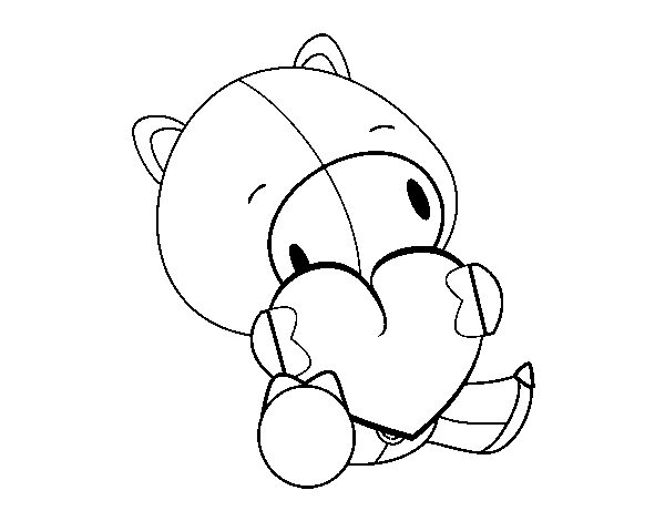 Dibujo de Cerdito enamorado para Colorear - Dibujos.net Dibujo de Cerdito enamorado para Colorear - Dibujos.net