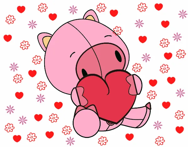 Dibujo de Cerdito enamorado pintado por en Dibujos.net el día 06 ... Dibujo de Cerdito enamorado pintado por en Dibujos.net el día 06 ...