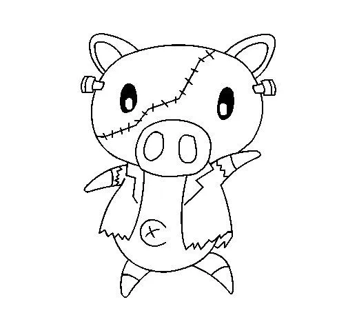 Dibujo de Cerdito graffiti frankensteint para Colorear - Dibujos.net Dibujo de Cerdito graffiti frankensteint para Colorear - Dibujos.net