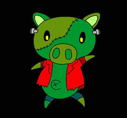 Dibujo de Cerdito graffiti frankensteint pintado por Anahi en ... Dibujo de Cerdito graffiti frankensteint pintado por Anahi en ...