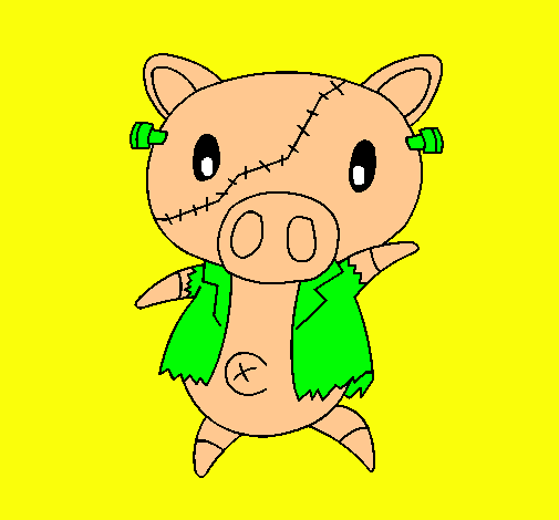 Dibujo de Cerdito graffiti frankensteint pintado por Monse en ... Dibujo de Cerdito graffiti frankensteint pintado por Monse en ...