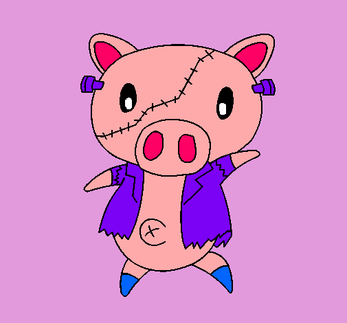 Dibujo de Cerdito graffiti frankensteint pintado por Stefany en ... Dibujo de Cerdito graffiti frankensteint pintado por Stefany en ...