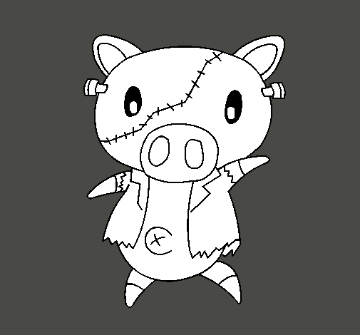 Dibujo de Cerdito graffiti frankensteint pintado por Vilka en ... Dibujo de Cerdito graffiti frankensteint pintado por Vilka en ...