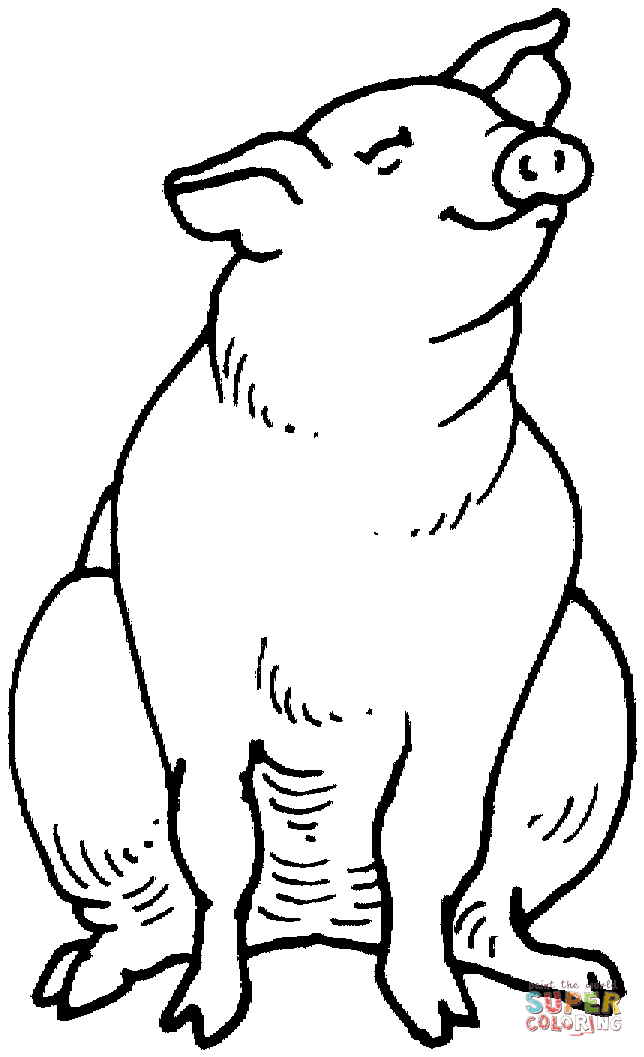 Dibujo de Cerdito Obediente para colorear | Dibujos para colorear imprimir gratis Dibujo de Cerdito Obediente para colorear | Dibujos para colorear imprimir gratis