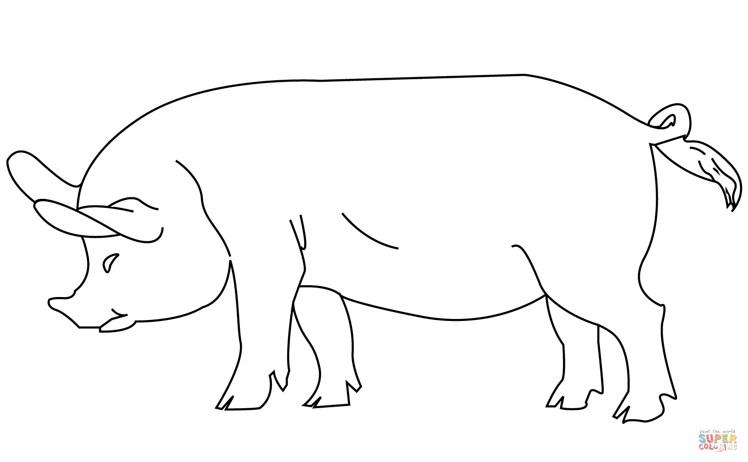 Dibujo de Cerdo en la maleza para colorear | Dibujos para colorear ... Dibujo de Cerdo en la maleza para colorear | Dibujos para colorear ...