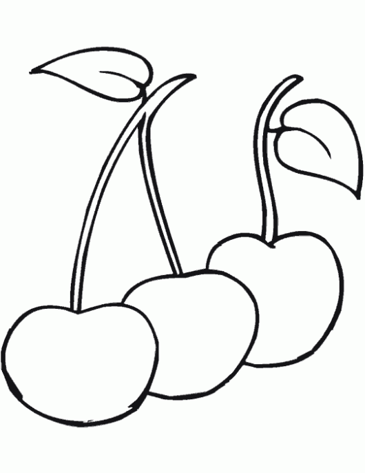 Dibujo de Cerezas para colorear. Dibujos infantiles de Cerezas ... Dibujo de Cerezas para colorear. Dibujos infantiles de Cerezas ...
