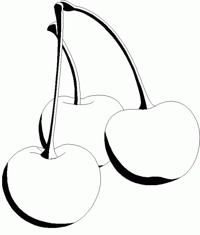 Dibujo de Cerezas para colorear. Dibujos infantiles de Cerezas ... Dibujo de Cerezas para colorear. Dibujos infantiles de Cerezas ...