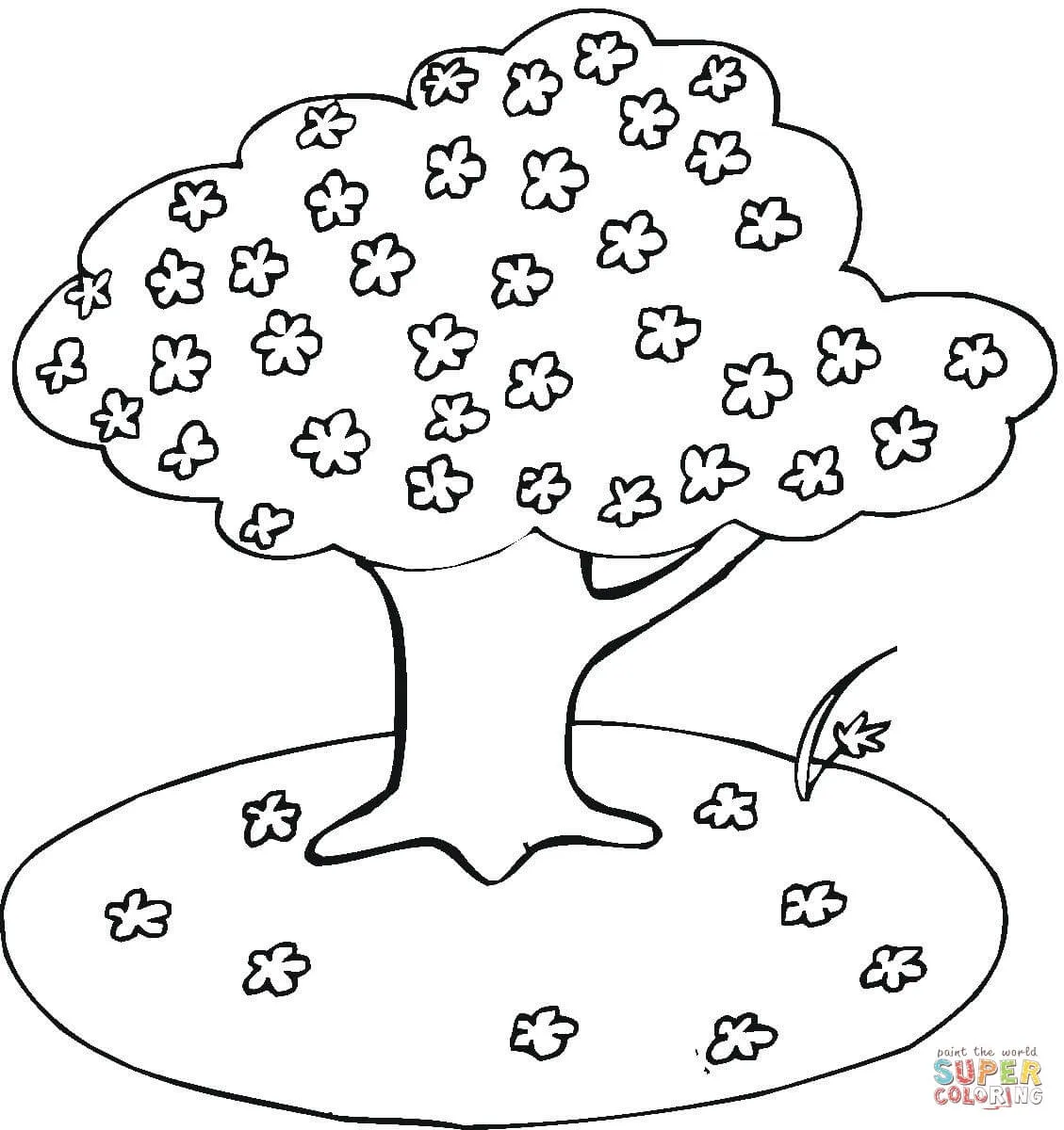 Dibujo de Cerezo en Flor para colorear | Dibujos para colorear imprimir gratis Dibujo de Cerezo en Flor para colorear | Dibujos para colorear imprimir gratis