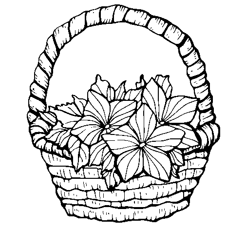Dibujo de Cesta de flores 2 para Colorear - Dibujos.net Dibujo de Cesta de flores 2 para Colorear - Dibujos.net