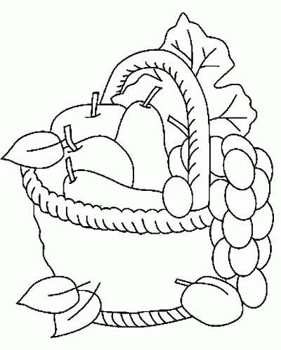 Dibujo de Cesta de frutas. Dibujo para colorear de Cesta de frutas ... Dibujo de Cesta de frutas. Dibujo para colorear de Cesta de frutas ...