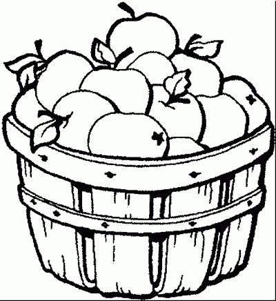 Dibujo de Cesta de manzanas. Dibujo para colorear de Cesta de ... Dibujo de Cesta de manzanas. Dibujo para colorear de Cesta de ...