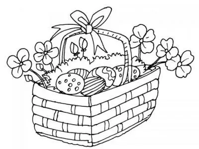 Dibujo de Cesta de Pascua. Dibujo para colorear de Cesta de Pascua ...