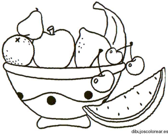 Dibujo de una cesta con ricas frutas | Dibujos para Colorear Dibujo de una cesta con ricas frutas | Dibujos para Colorear