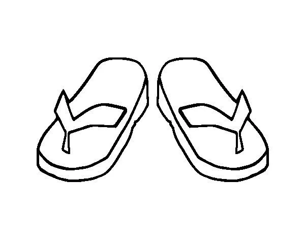 Dibujo de Chancletas de dedo para Colorear - Dibujos.net