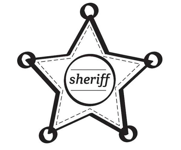Dibujo Chapa de Estrella de Sheriff del Oeste | Carnavales ... Dibujo Chapa de Estrella de Sheriff del Oeste | Carnavales ...