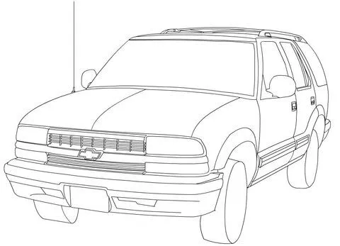 Dibujo de Chevrolet Blazer para colorear | Dibujos para colorear ... Dibujo de Chevrolet Blazer para colorear | Dibujos para colorear ...