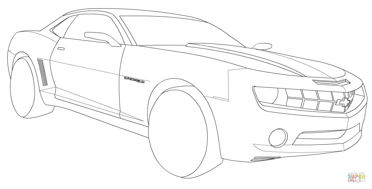 Dibujo de Chevrolet Camaro para colorear | Dibujos para colorear ... Dibujo de Chevrolet Camaro para colorear | Dibujos para colorear ...