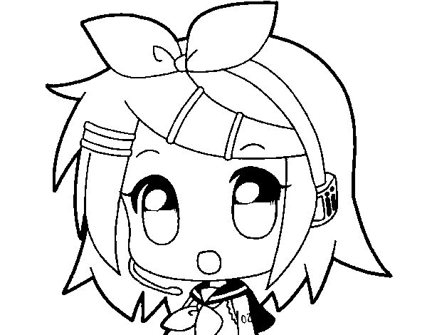 Dibujo de Chibi RIN kagamine para Colorear - Dibujos.net