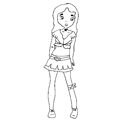 Dibujo de Chica 7 para Colorear - Dibujos.net Dibujo de Chica 7 para Colorear - Dibujos.net