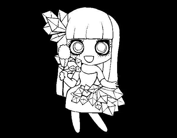 Dibujo de Chica con diamantes bonitos para Colorear - Dibujos.net Dibujo de Chica con diamantes bonitos para Colorear - Dibujos.net