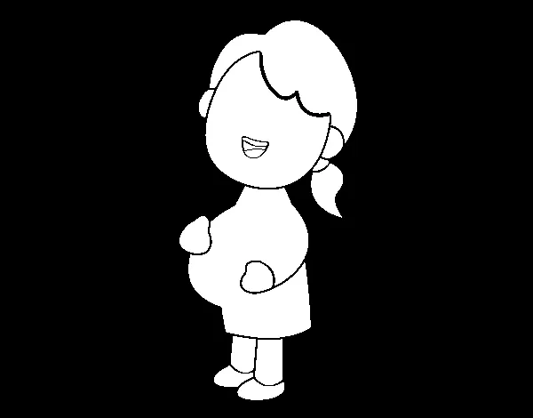 Dibujo de Chica embarazada para Colorear - Dibujos.net Dibujo de Chica embarazada para Colorear - Dibujos.net