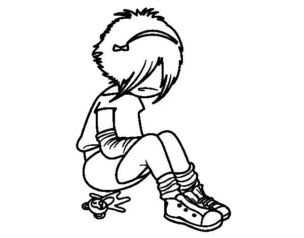 Dibujo de Chica EMO para Colorear - Dibujos.net Dibujo de Chica EMO para Colorear - Dibujos.net