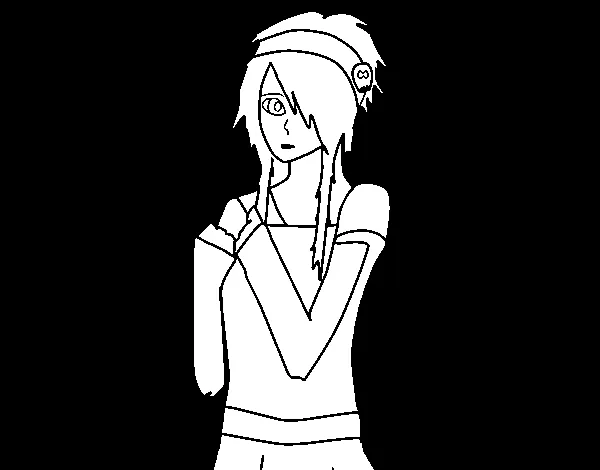 Dibujo de Chica emo triste para Colorear - Dibujos.net Dibujo de Chica emo triste para Colorear - Dibujos.net