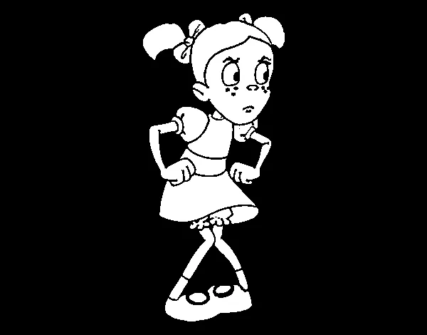 Dibujo de Chica enfadada para Colorear - Dibujos.net