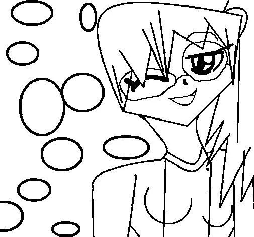 Dibujo de Chica con gafas para Colorear - Dibujos.net Dibujo de Chica con gafas para Colorear - Dibujos.net