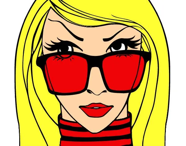 Dibujo de Chica con gafas.Colores:Rojo y negro grisacio pintado ... Dibujo de Chica con gafas.Colores:Rojo y negro grisacio pintado ...
