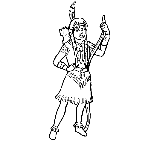 Dibujo de Chica india para Colorear - Dibujos.net Dibujo de Chica india para Colorear - Dibujos.net