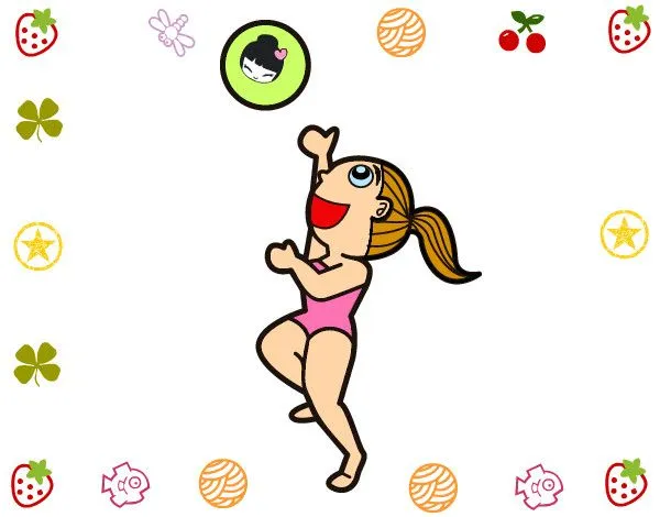 Dibujo de Chica Jugando A Vóley En La Playaa! :) pintado por Mirih ... Dibujo de Chica Jugando A Vóley En La Playaa! :) pintado por Mirih ...