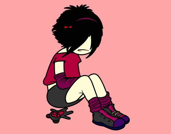 Dibujo de chica triste - Imagui