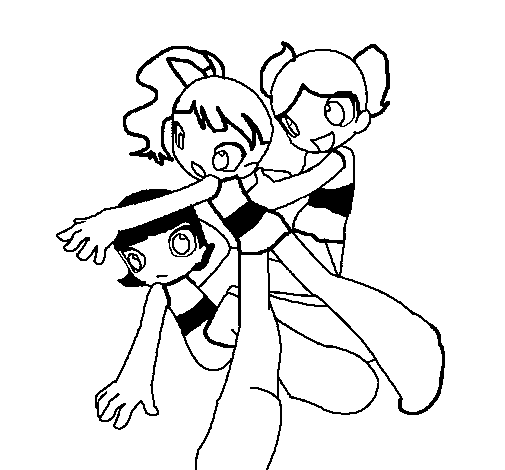 Dibujo de 3 chicas para Colorear - Dibujos.net