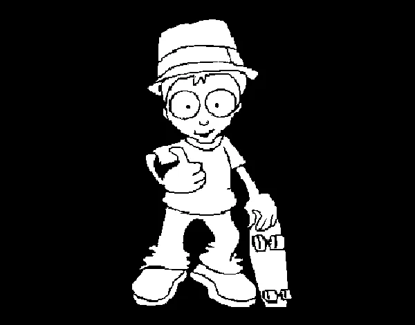 Dibujo de Chico con monopatín para Colorear - Dibujos.net Dibujo de Chico con monopatín para Colorear - Dibujos.net
