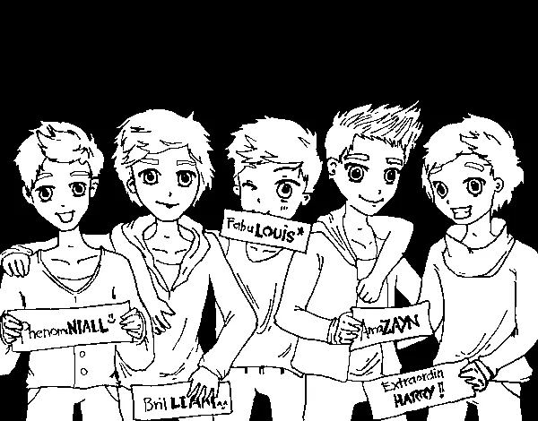 Dibujo de Los chicos de One Direction para Colorear - Dibujos.net Dibujo de Los chicos de One Direction para Colorear - Dibujos.net