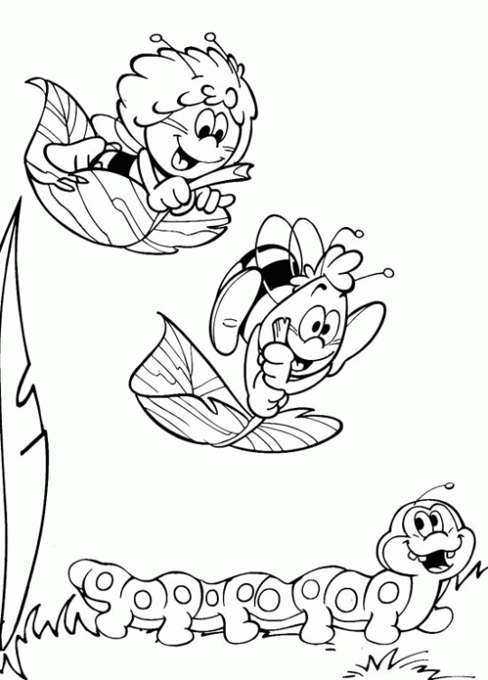 Dibujo de Cienpiés y la Abeja Maya para colorear. Dibujos ...