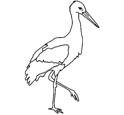 Dibujo de Cigüeña 1 para Colorear - Dibujos.net Dibujo de Cigüeña 1 para Colorear - Dibujos.net