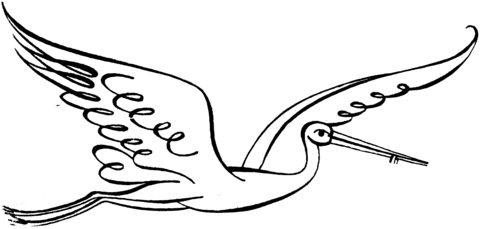 Dibujo de Cigüeña volando para colorear | Dibujos para colorear ... Dibujo de Cigüeña volando para colorear | Dibujos para colorear ...